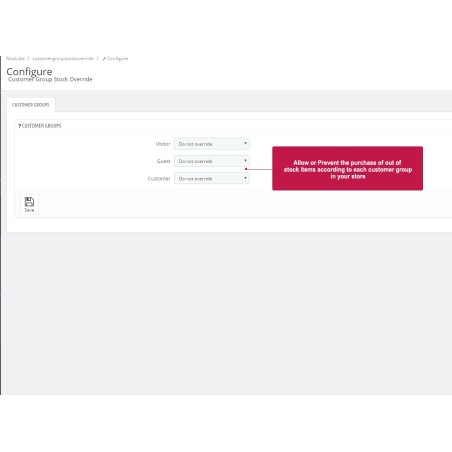 Customer Group Stock Override - Prestashop Module