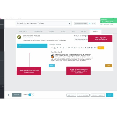 Extra Fields for Products - Prestashop Module