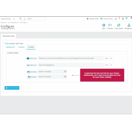 Scrolling Text Pro - Prestashop Module