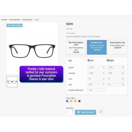 Prescription Glasses - Prestashop Module