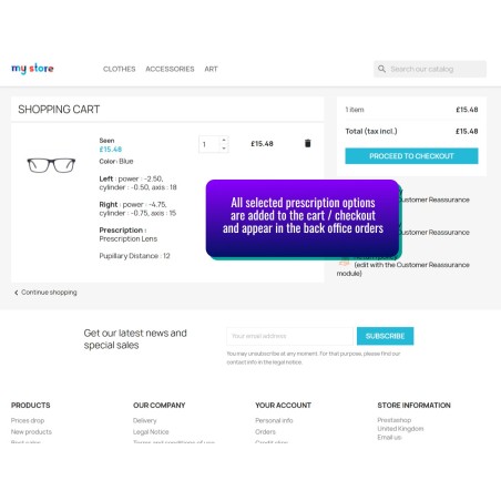 Prescription Glasses - Prestashop Module