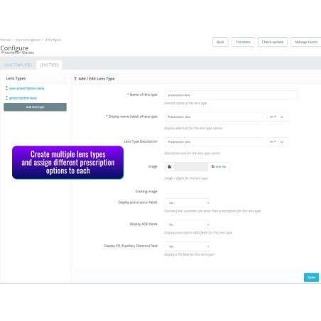 Prescription Glasses - Prestashop Module