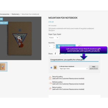 Free Product Gifts - Prestashop Module