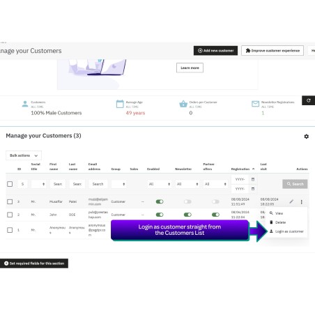 Login As Customer Prestashop Module