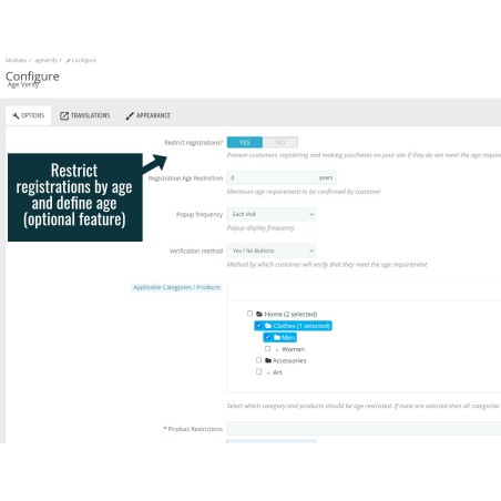 Age Verify - Prestashop Module