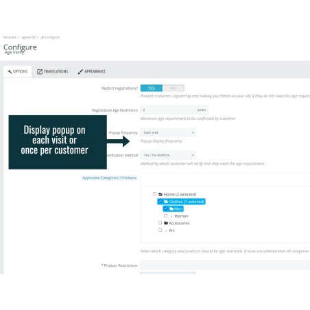 Age Verify - Prestashop Module
