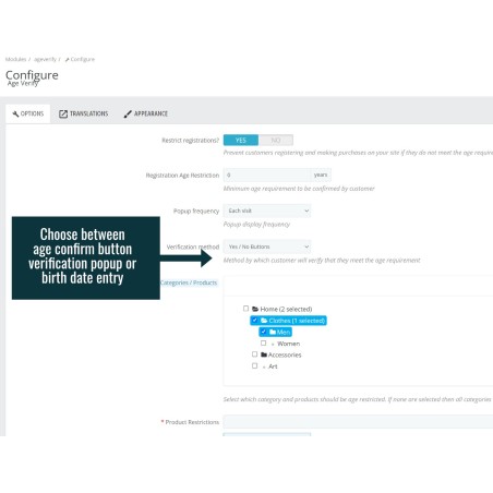 Age Verify - Prestashop Module