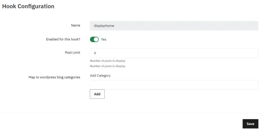 Configuration - Hook configuration