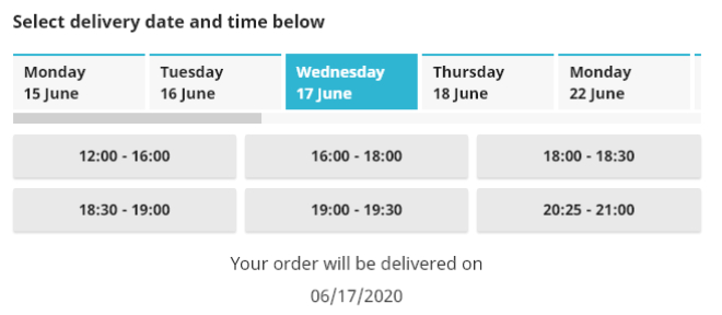 Schedule day to day layout during checkout