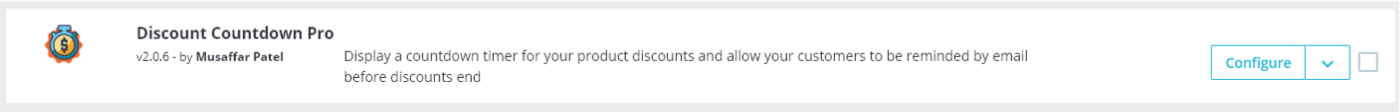 Configuring discount countdown pro