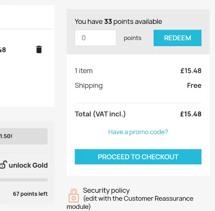 Customer Journey : Cart Redeem