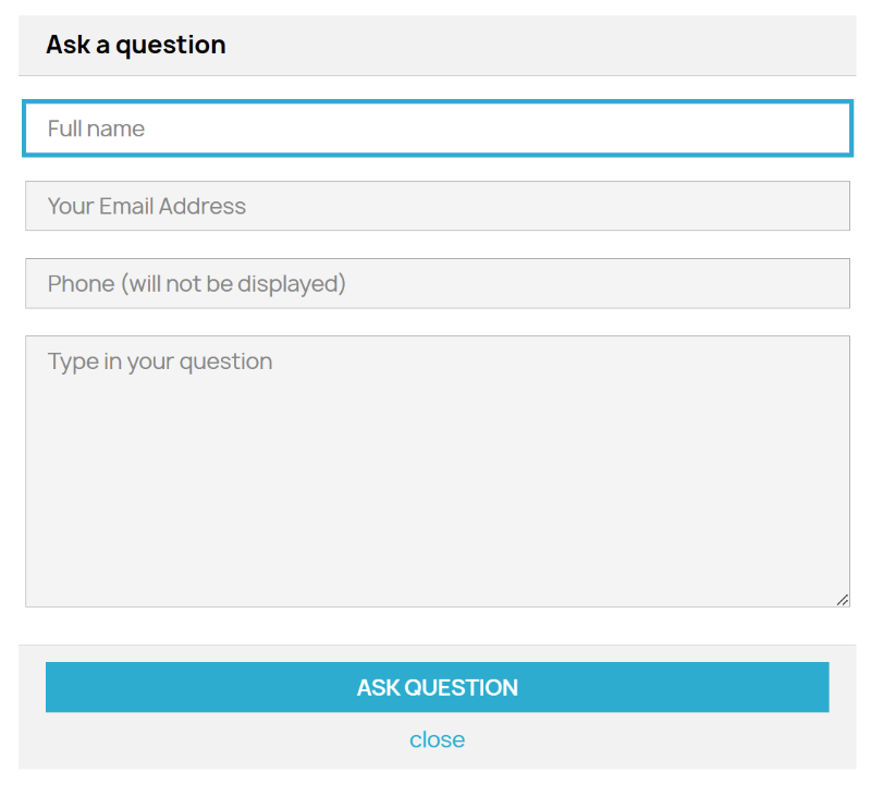 New Question popup form